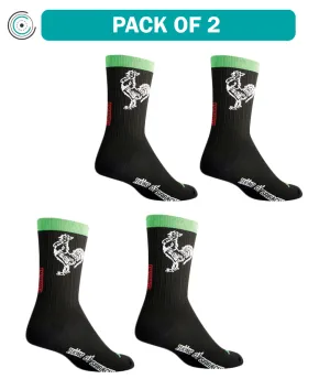 2-Pack Unisex Sriracha SockGuy SGX 6-inch High Compression Socks in Black, Sizes Large to X-Large