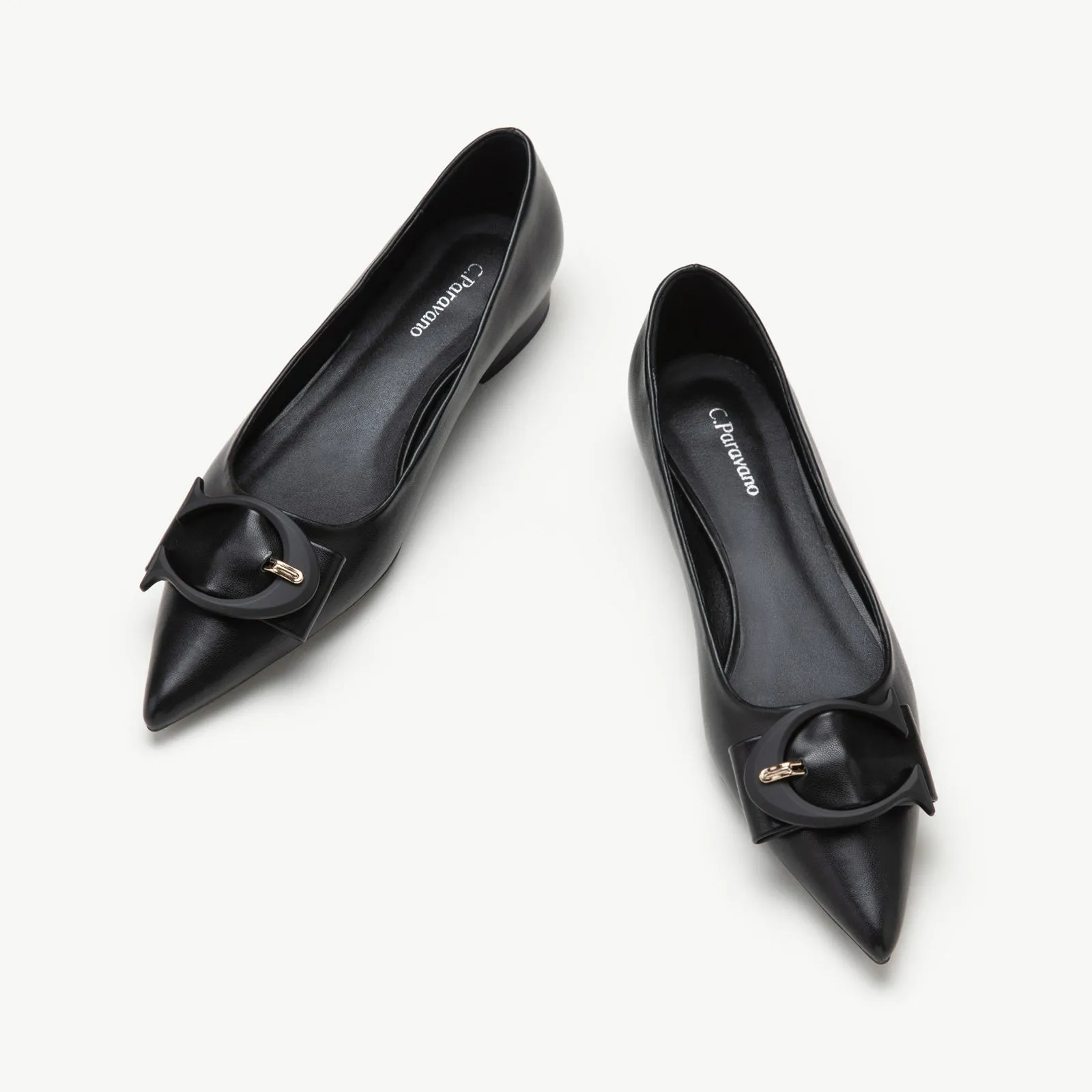 C Buckled Pointed Toe Flats