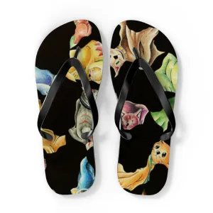 Cat Pattern Flip Flops