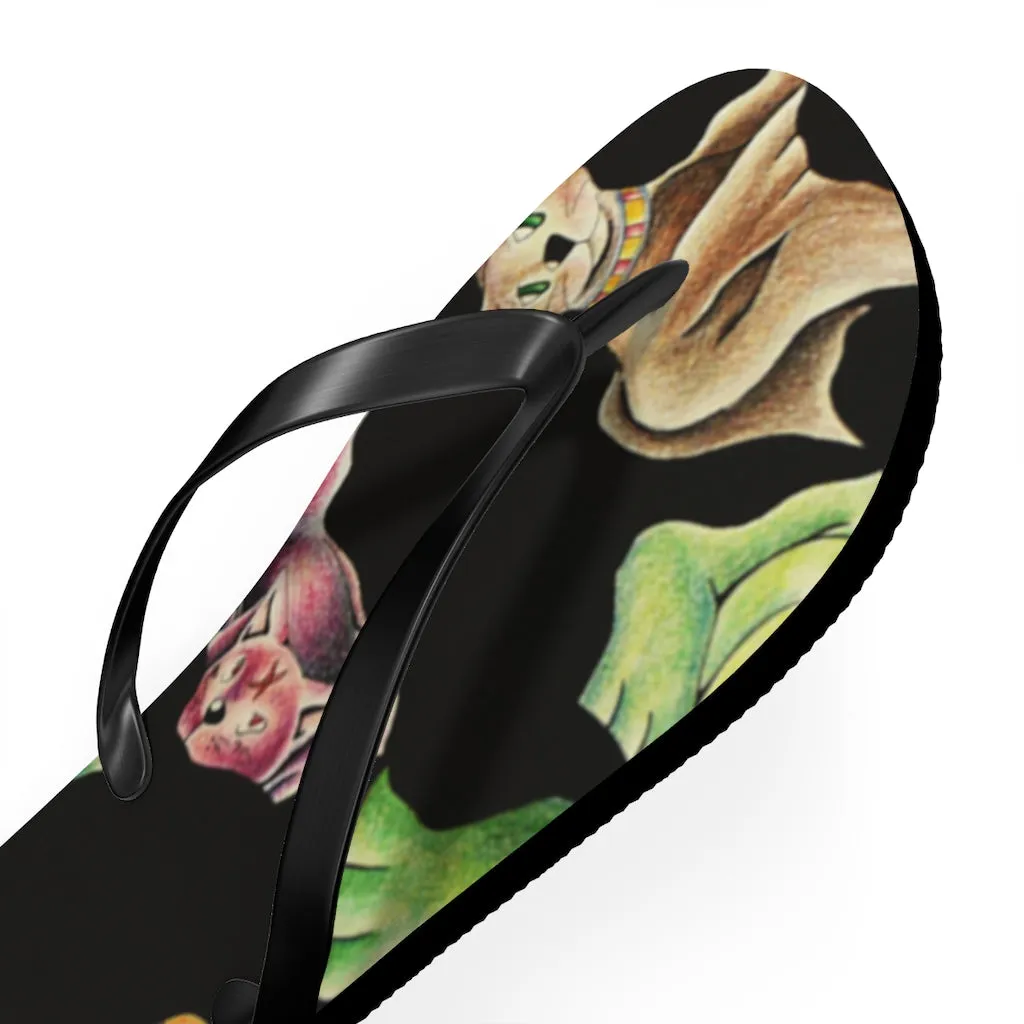 Cat Pattern Flip Flops