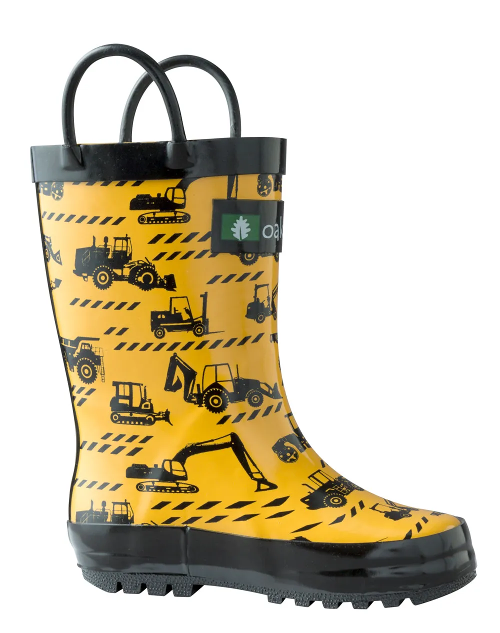 CHILDREN’S RUBBER RAIN BOOTS, CONSTRUCTION VEHICLES