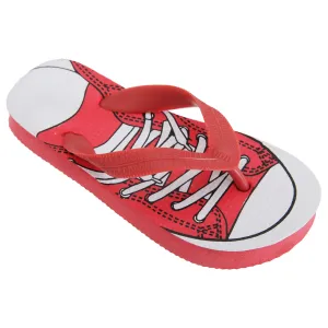 FLOSO Childrens Boys Lace Up Trainer Design Toe Post Flip Flops