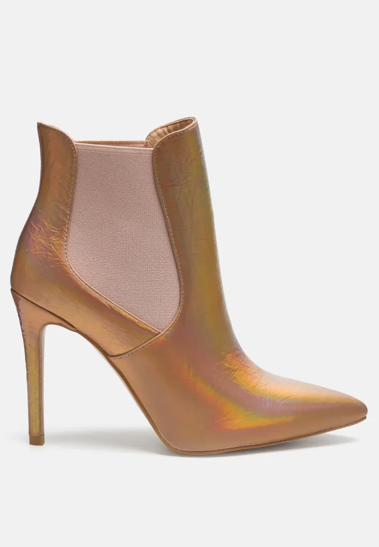 MOLINA High Heeled Chelsea Boot In Gold