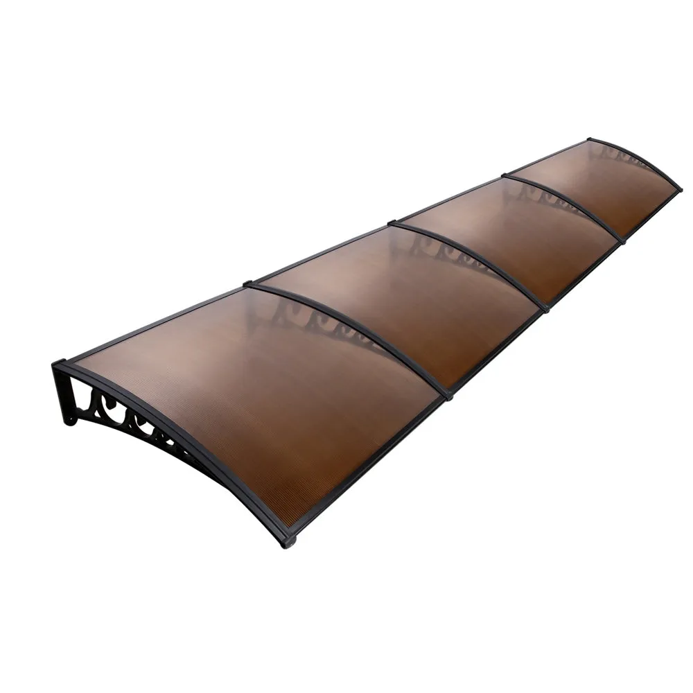 Outdoor DIY Door Window Awning French Style Cafe Canopy Sun Shield Rain Cover Brown 1 x 4m