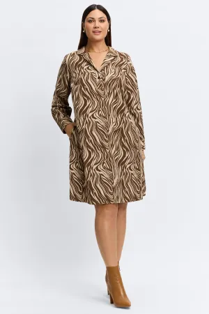 Sloane Plus Abstract Zebra Corduroy Dress