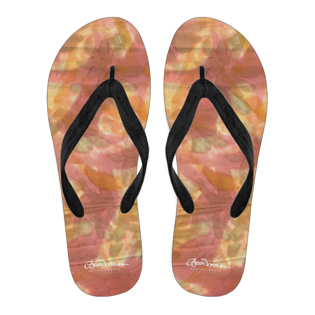 Watercolor Smudge Flip Flops