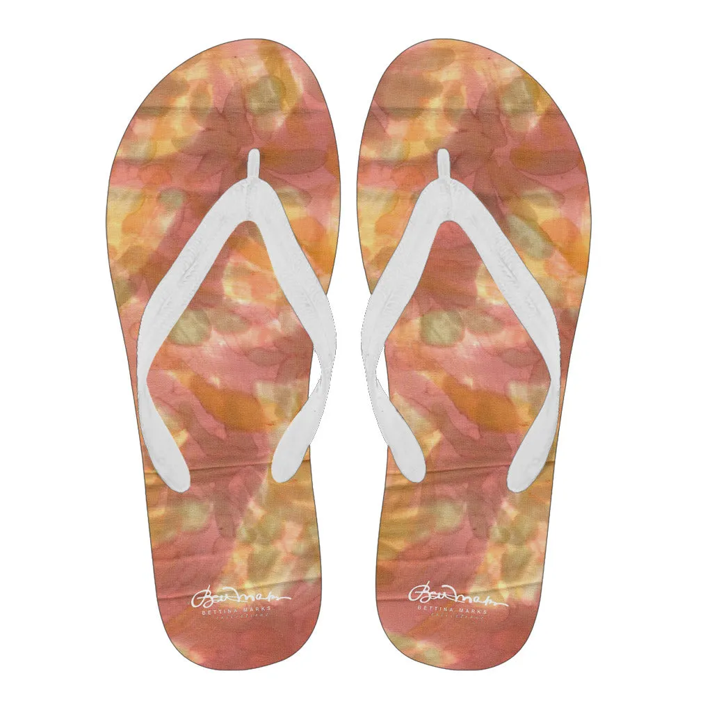 Watercolor Smudge Flip Flops